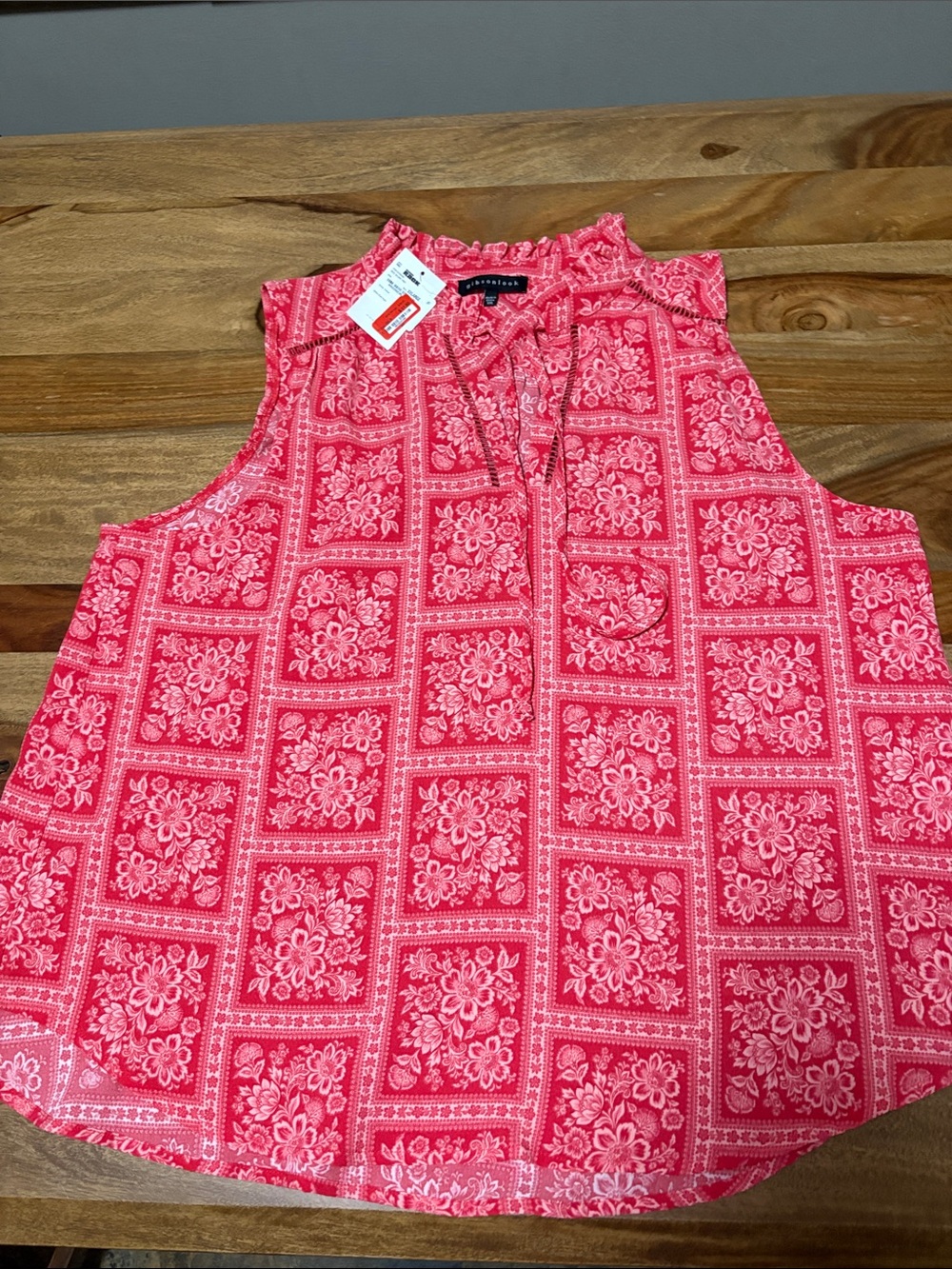 Express Pink Floral Bandana Print Sleeveless Tank